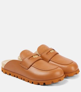サンダル・ミュール MIU MIU leather mules with heel 5XX620 3AQP Miu Miu Patent leather mules for Women - Beige in UAE