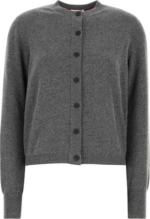 Ferragamo Womens Dark Grey Stretch Cashmere Blend Cardigan - Size Medium