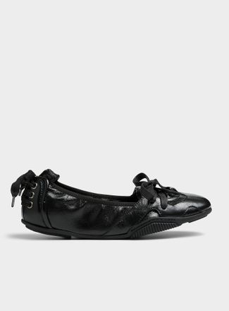 Acne Studios Womens Lace-up textured leather sneaker-ballet flat Women
