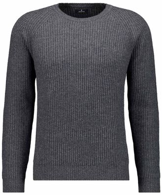 Ragman Rundhalspullover RAGMAN, Herren, Gr. 54, grau (anthrazit), 90% Wolle 10% Cashmere, ohne Ausschnitt, Pullover Rundhalspullover