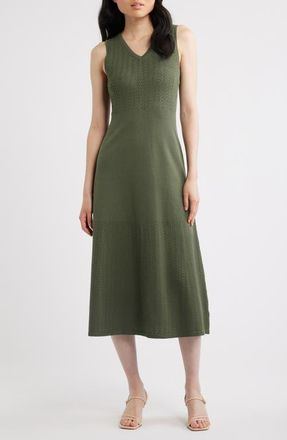 Elie Tahari The Elena Sleeveless Sweater Midi Dress in Dark Sage at Nordstrom, Size X-Small
