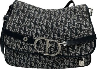 Dior Pre-owned Cross Body Bags, female, Blue, Size: ONE SIZE Pre-owned Vintage cd flap messenger bag