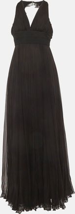 Versace Black Silk Halter Maxi Dress