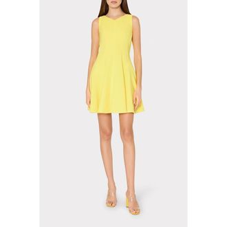 Milly Sleeveless Fit & Flare Minidress in Yellow at Nordstrom, Size 10