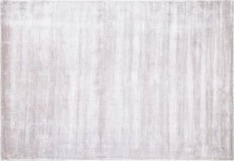 Beliani Alfombra De Viscosa Gris Claro 140 X 200 Cm Pelo Corto Sala De Estar Gesi Ii
