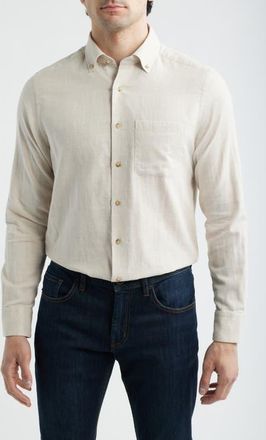 Scott Barber The Chambray Button-Down Shirt in Birch at Nordstrom, Size Xx-Large