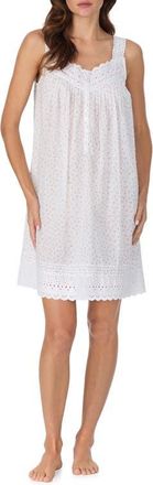 Eileen West Lace Eyelet Cotton Chemise in Rosebud at Nordstrom, Size X-Small