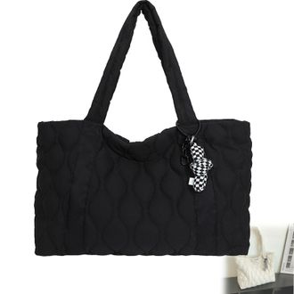 Generic Tote Bag for Women With Compartments, Lightweight Puffy Tote Bag with Compartments Shoulder Bag Handbag for all occasions (Black)