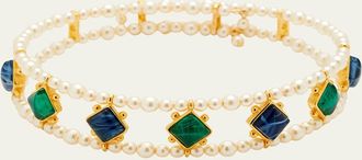 Ben-Amun Stone and Pearly Choker Necklace