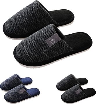 Generic Mens Winter Cosy Home Slippers Soft Sole Slippers Mens Comfy Warm Slipper Anti-Slip Memory Foam Slipper Winter House Shoes Indoor Bathroom Shoes Daily