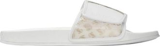 Jimmy Choo London Fitz Monogram Print Plexi Sandals, Brand Size 41 ( US Size 8 )
