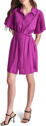 DKNY Pleated Short Sleeve Shirtdress in Orchid at Nordstrom Rack, Size 12