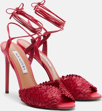 Aquazzura Sandalias Rio Flirt de rafia con piel
