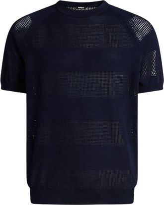 Kiton Cotton Sweater - Heren - T-shirts - Blauw - 3XL - Katoen - Tops