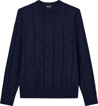 Giorgio Armani Chevron Pattern Regular-Fit Virgin Wool Sweater