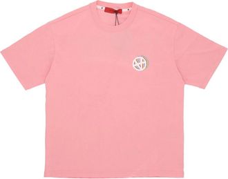 Acupuncture Baby Pink Emblem Tee Korte Mouw - Heren - T-shirts - Roze - M - Katoen - Tops