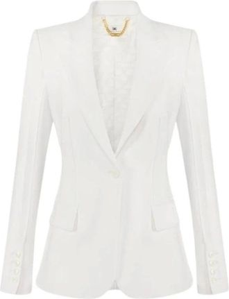Elisabetta Franchi Dames, Jassen, Wit, Maat: S Leer