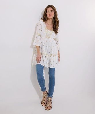 Joe Browns Boho Tassel Tunic in Gold Medallion Dot at Nordstrom, Size 16