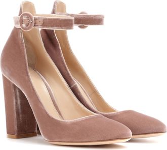 Generic Womens Velvet Chunky Block Heel Mary Janes Shoes, Comfortable Round Closed Toe Banquets Pumps, Elegant Ankle Strap Party Prom Dress High Heels Shoes,P