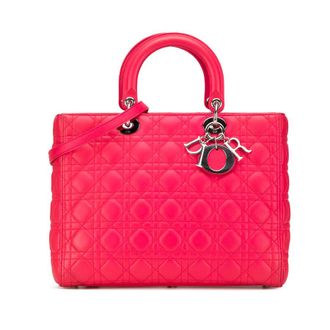 Dior Pre-owned Dior Large Lambskin Cannage Lady Dior 18-MA-1123