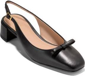 Cole Haan Patsy Bow Slingback Pump in Black Leather at Nordstrom Rack, Size 6.5