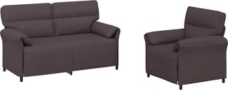 vidaXL Juego De Sof&aacute; 2 Uds. Marr&oacute;n Oscuro Tela Vidaxl