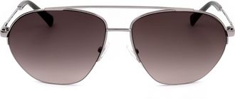Guess Mens Gu7620 Aviator Sunglasses Brown Gradient Metal - One Size