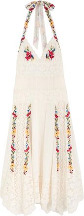 Free People Keila Embroidered Cotton-blend Midi Dress - Cream - S (UK8-10 / S)