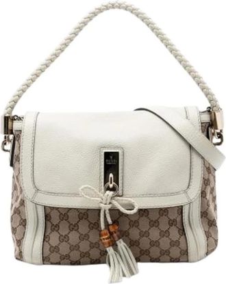 Gucci Pre-owned Shoulder Bags, female, Beige, Size: ONE SIZE Pre-owned Bella Satchel