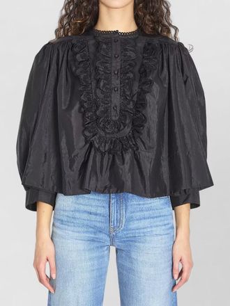 Chlo&eacute; silk gathered ruffle blouse