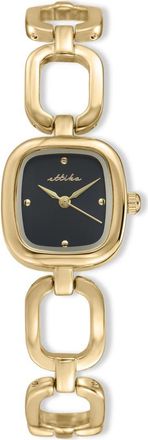 Ettika Square Link Bracelet Watch in Black/Gold at Nordstrom Rack