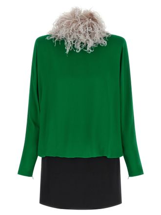 Valentino Garavani Bicolor Silk Short Womens Dress