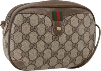 Gucci Pre-owned Cross Body Bags, female, Beige, Size: ONE SIZE Pre-owned Vintage Canvas Cross Body Bag