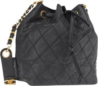 Chanel Pre-owned Bucket Bags, female, Black, Size: ONE SIZE Pre-owned Vintage Bucket Bag