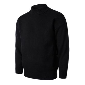 Generic Knitwear Mens Cotton Mock Turtle Neck Jumper Solid Color Turtleneck Thermal Turtleneck Sweater High Roll Neck Knitted Sweater Long Sleeve Pullover Cas