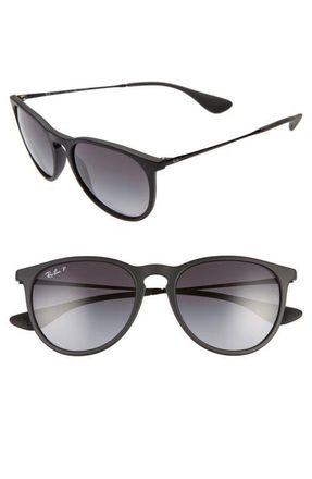 Ray-Ban Erika Classic 54mm Sunglasses in Black/Grey Grad Grey Polar at Nordstrom