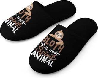 Generic Sloth Is My Spirit Animal Mens Slippers Warm Non-Slip Houes Shose Spa Slipper for Home Bedroom