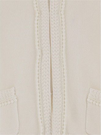 BONPOINT Girls Cotton And Cashmere Cardigan Cream Sweater