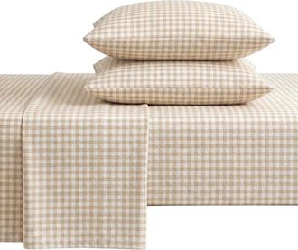 Laura Ashley Serendipity Gingham Cotton Flannel Sheet Set