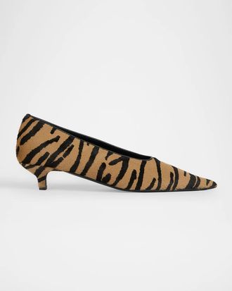 Toteme Tiger Sharp 35MM Pony-Hair Kitten Pumps