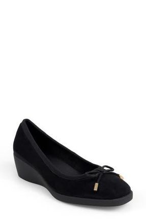Aerosoles Tema Ballet Wedge Pump in Black Faux Suede at Nordstrom Rack, Size 5.5