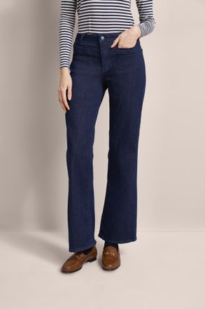 Bugatti 5-Pocket-Jeans BUGATTI, Damen, Gr. 44, Normalgr&ouml;ssen, blau (marine), 89% Baumwolle, 8% Polyester, 3% Elasthan, Jeans 5-Pocket-Jeans, mit B&uuml;gelfalte