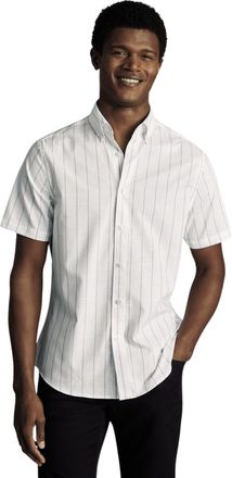 CHARLES TYRWHITT Non-Iron Stretch Poplin Slub Short Sleeve Shirt