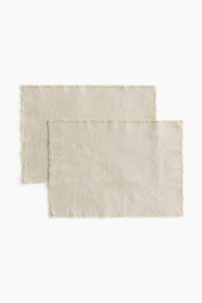 H&M 2er-Pack Tischsets aus Leinenmix - Beige