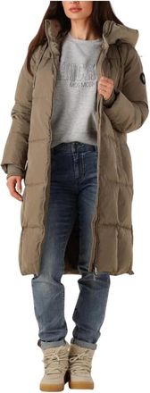Mos Mosh Khaki Puffer Jas Nova Square Down - Dames - Winterjassen - Groen - L - Wol - Jassen