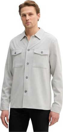 Lindbergh Relaxed Fit Overshirt - Heren - Casual Overhemden - Grijs - L - Polyester - Overhemden