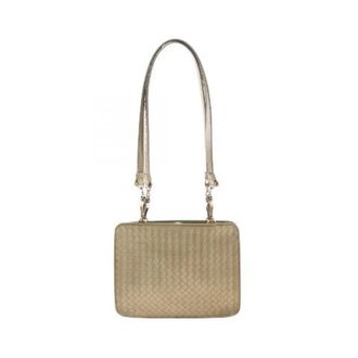 Bottega Veneta Pre-owned Cross Body Bags, female, Green, Size: ONE SIZE Pre-owned Intrecciato Leather Shoulder Bag
