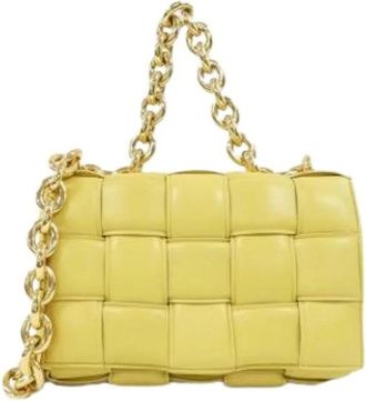 Bottega Veneta Pre-owned Shoulder Bags, female, Yellow, Size: ONE SIZE Pre-owned Leather Shoulder Bag