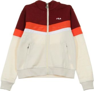 Fila Dames Trainingsjack in Rabarber/Grijs/Fiesta Oranje/Wit - Dames - Vesten met rits - Veelkleurig - M - Hoodies & sweatvesten