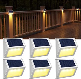 OEM [blanco C&aacute;lido] Luces Solares Exteriores, Luces Decorativas De Acero Inoxidable, Para Escaleras, Paredes, Terrazas, Patios, Caminos, Vallas, Jardines,